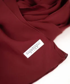 Luftiger Chiffon Hijab in Bordeau für Hennabräute & besondere Anlässe