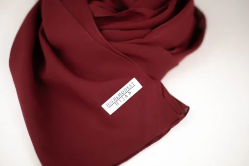 Luftiger Chiffon Hijab in Bordeau für Hennabräute & besondere Anlässe